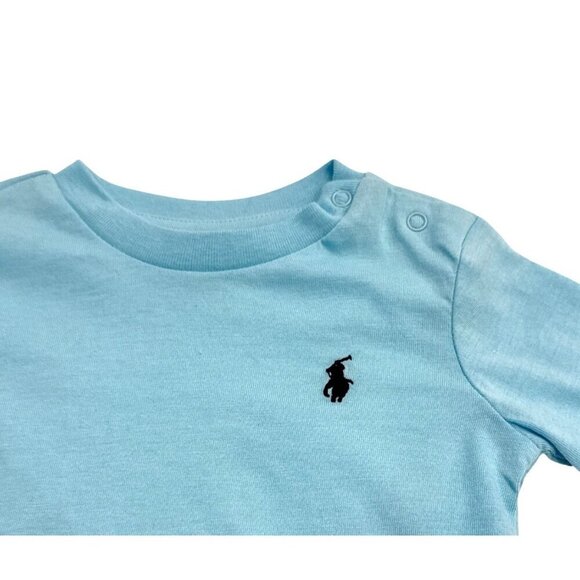 Ralph Lauren Baby Turqoise Girls Boys Cotton Long Sleeve Tee Shirt 3 Months NWOT - Picture 3 of 6